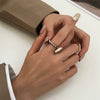 Stainless Steel Geometric Decompression Anxiety Bead Ring Electroplated Unisex Rotatable
