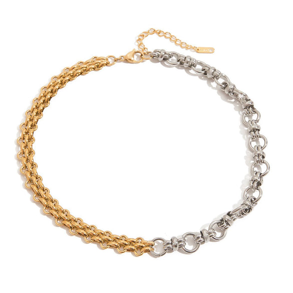 Stainless Steel Geometric Design Electroplated Women's Necklace Jewelry