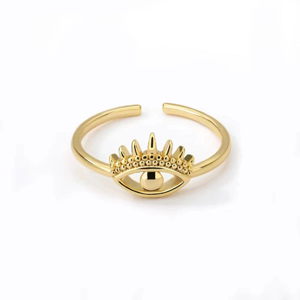 Stainless Steel Geometric Devil's Eye Electroplated Fashion Ring