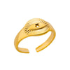 Stainless Steel Geometric Devil's Eye Electroplated Fashion Ring