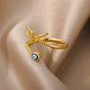 Stainless Steel Geometric Devil's Eye Electroplated Fashion Ring