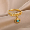 Stainless Steel Geometric Devil's Eye Electroplated Fashion Ring