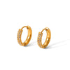 Stainless Steel Geometric Diamond Earrings For Women With Electroplating Style