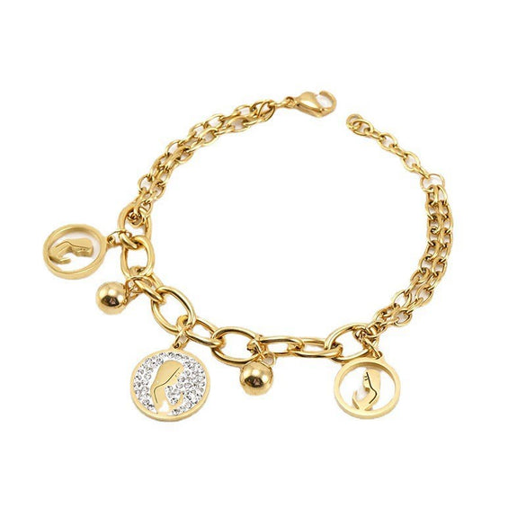 Stainless Steel Geometric Diamond Electroplated Fashion Unisex Bracelet