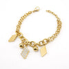 Stainless Steel Geometric Diamond Electroplated Fashion Unisex Bracelet