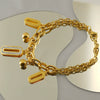 Stainless Steel Geometric Diamond Electroplated Fashion Unisex Bracelet