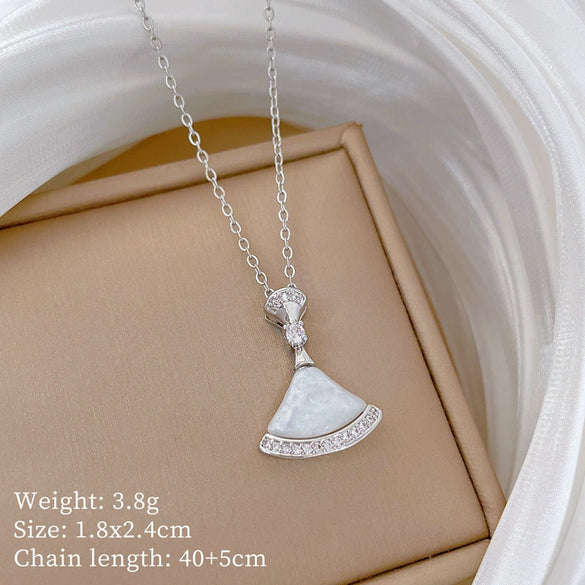 Stainless Steel Geometric Diamond Necklace For Women And Men Cartoon Minimalist Style