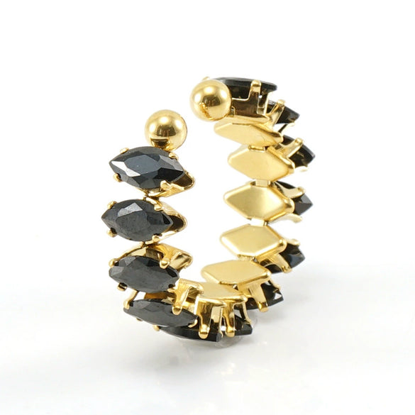 316L Stainless Steel Geometric Diamond Ring For Women Fashion Jewelry