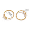 Stainless Steel Geometric Double Beads Gold Beans Cross Opening Ring 18K Gold Plated Electroplated