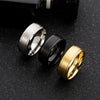 Stainless Steel Geometric Double Bevel Simple Unisex Ring With Electroplating Design