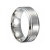 Stainless Steel Geometric Double Bevel Simple Unisex Ring With Electroplating Design