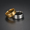 Stainless Steel Geometric Double Bevel Simple Unisex Ring With Electroplating Design