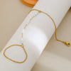 Stainless Steel Geometric Double Layer Overlapping Bracelet Electroplated 18K Gold For Ladies