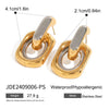 Stainless Steel Geometric Double Trapezoidal Electroplated Women's Fashion Earrings