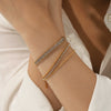 Stainless Steel Geometric Doublelayer White Zircon Inlaid Bracelet Hand Jewelry