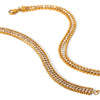 Stainless Steel Geometric Doublelayer White Zircon Inlaid Bracelet Hand Jewelry