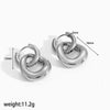 Stainless Steel Geometric Doublering Electroplated Women's Personality Earrings