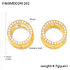 316L Stainless Steel Geometric Doublesided Pvd Gold Plated Electroplated Circle Earrings For Women