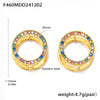 316L Stainless Steel Geometric Doublesided Pvd Gold Plated Electroplated Circle Earrings For Women