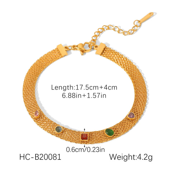 Stainless Steel Geometric Dripping Oil Style Women's Bracelet