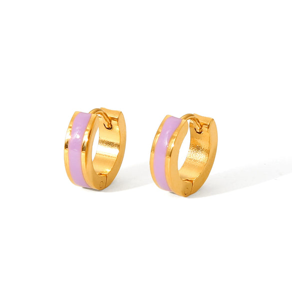 Stainless Steel Geometric Dripping Oil Women's Earrings