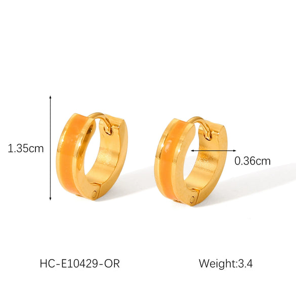 Stainless Steel Geometric Dripping Oil Women's Earrings