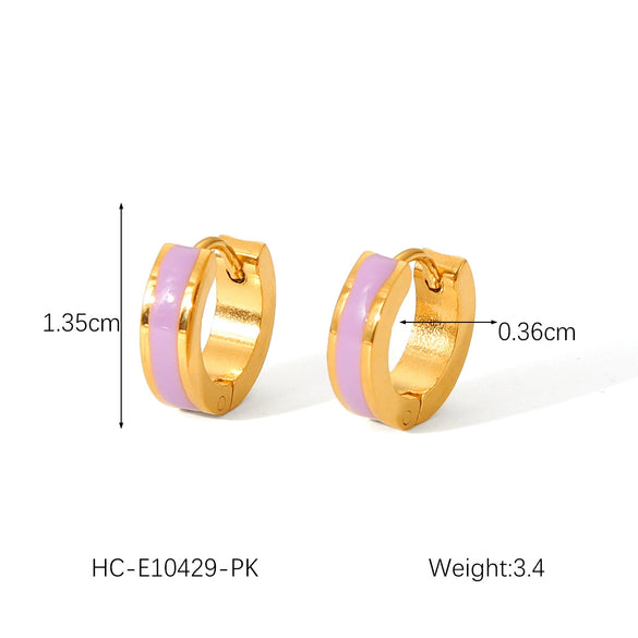 Stainless Steel Geometric Dripping Oil Women's Earrings