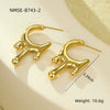Stainless Steel Geometric Drop Earrings Vacuum Plated 18K Gold For Women