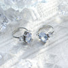 Stainless Steel Geometric Drop Shape Diamond Inlaid Opening Ring Electroplated Women's Jewelry