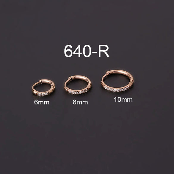 Stainless Steel Geometric Ear Buckle Cartilage Earrings Electroplated Unisex Fashion Jewelry Piercing Earrings