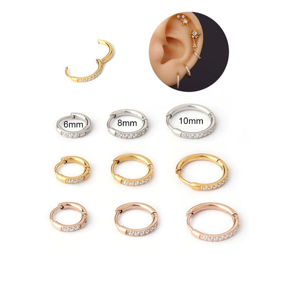 Stainless Steel Geometric Ear Buckle Cartilage Earrings Electroplated Unisex Fashion Jewelry Piercing Earrings