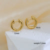 Stainless Steel Geometric Earrings And Ring With 18K Real Gold Electroplating And Electrophoresis For Women