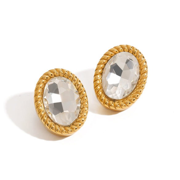 Stainless Steel Geometric Earrings Electroplated For Women