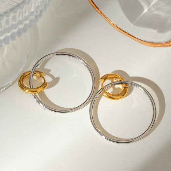 Stainless Steel Geometric Earrings Electroplated For Women