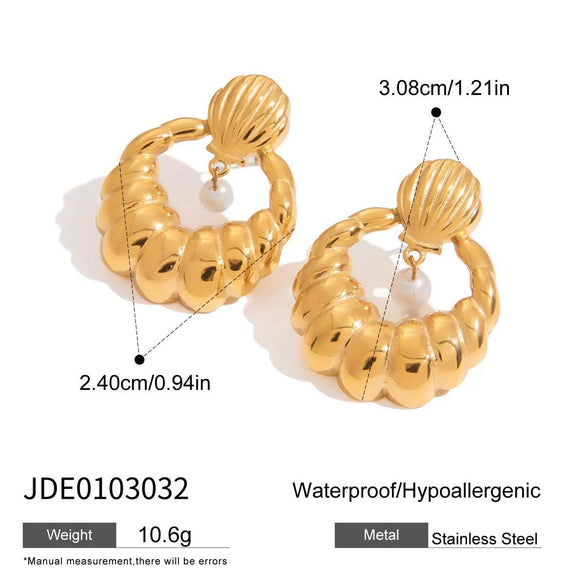 Stainless Steel Geometric Earrings Electroplated For Women