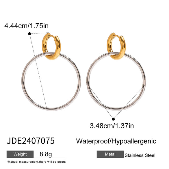 Stainless Steel Geometric Earrings Electroplated For Women