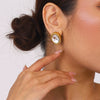 Stainless Steel Geometric Earrings Electroplated For Women