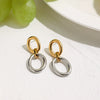 Stainless Steel Geometric Earrings Electroplated Light Luxury Highend Niche Design For Women