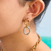 Stainless Steel Geometric Earrings Electroplated Light Luxury Highend Niche Design For Women