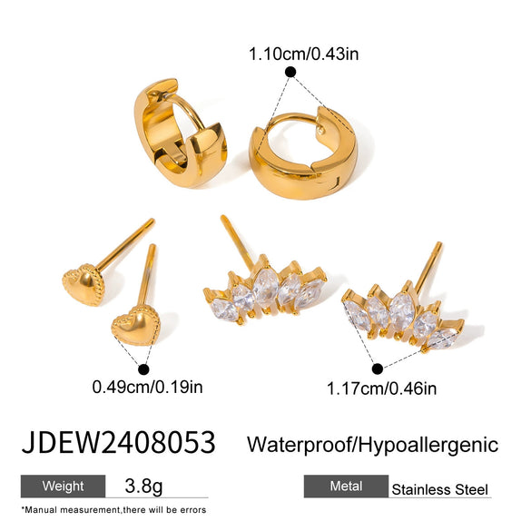 Stainless Steel Geometric Earrings Electroplated Minimalist Design For Women