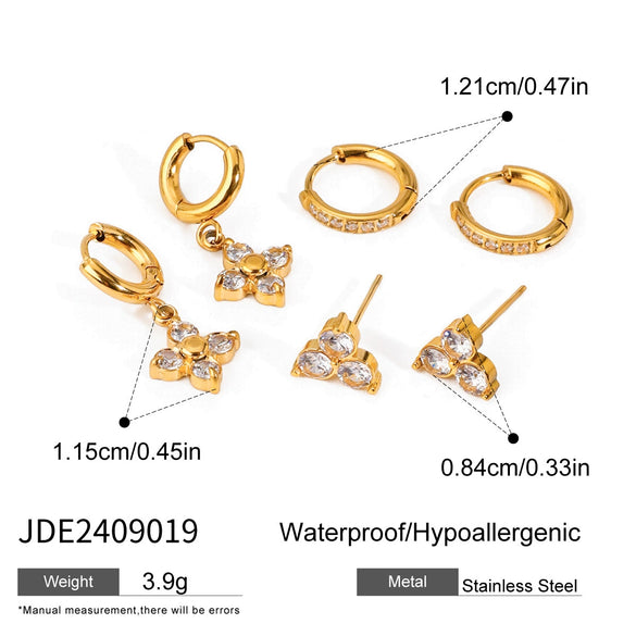Stainless Steel Geometric Earrings Electroplated Minimalist Design For Women
