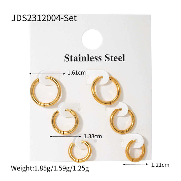 Stainless Steel Geometric Earrings Electroplated Minimalist Design For Women