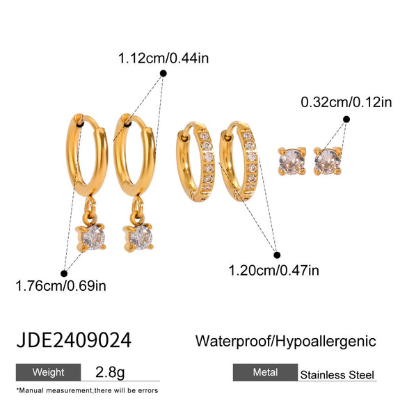 Stainless Steel Geometric Earrings Electroplated Minimalist Design For Women