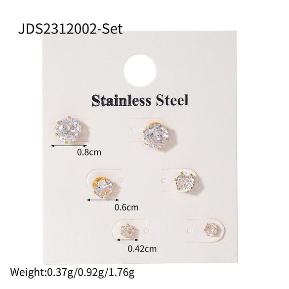 Stainless Steel Geometric Earrings Electroplated Minimalist Design For Women