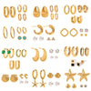 Stainless Steel Geometric Earrings Electroplated Minimalist Design For Women