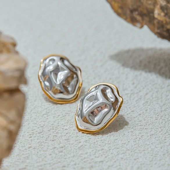 Stainless Steel Geometric Earrings Electroplated Original Design