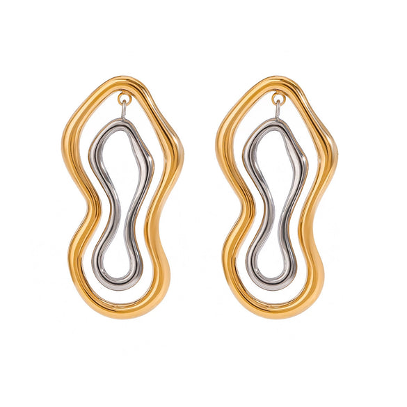 Stainless Steel Geometric Earrings Electroplated