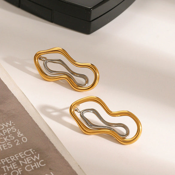 Stainless Steel Geometric Earrings Electroplated
