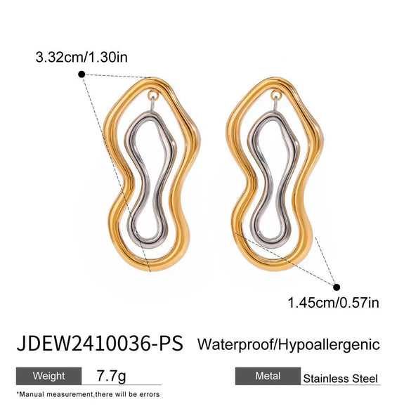 Stainless Steel Geometric Earrings Electroplated