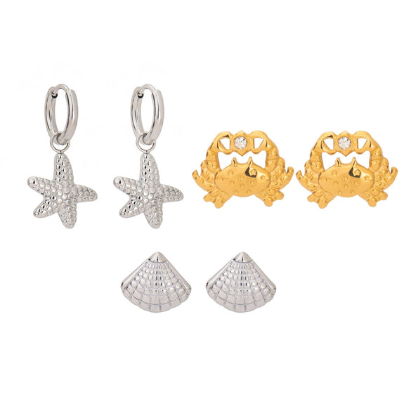 Stainless Steel Geometric Earrings Electroplating Light Luxury Highend Original Design Niche Animal Style For Women